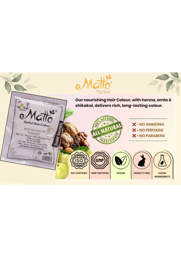 MATTO HERBAL HE/SHE HAIR COLOUR 40 GM - Image 2